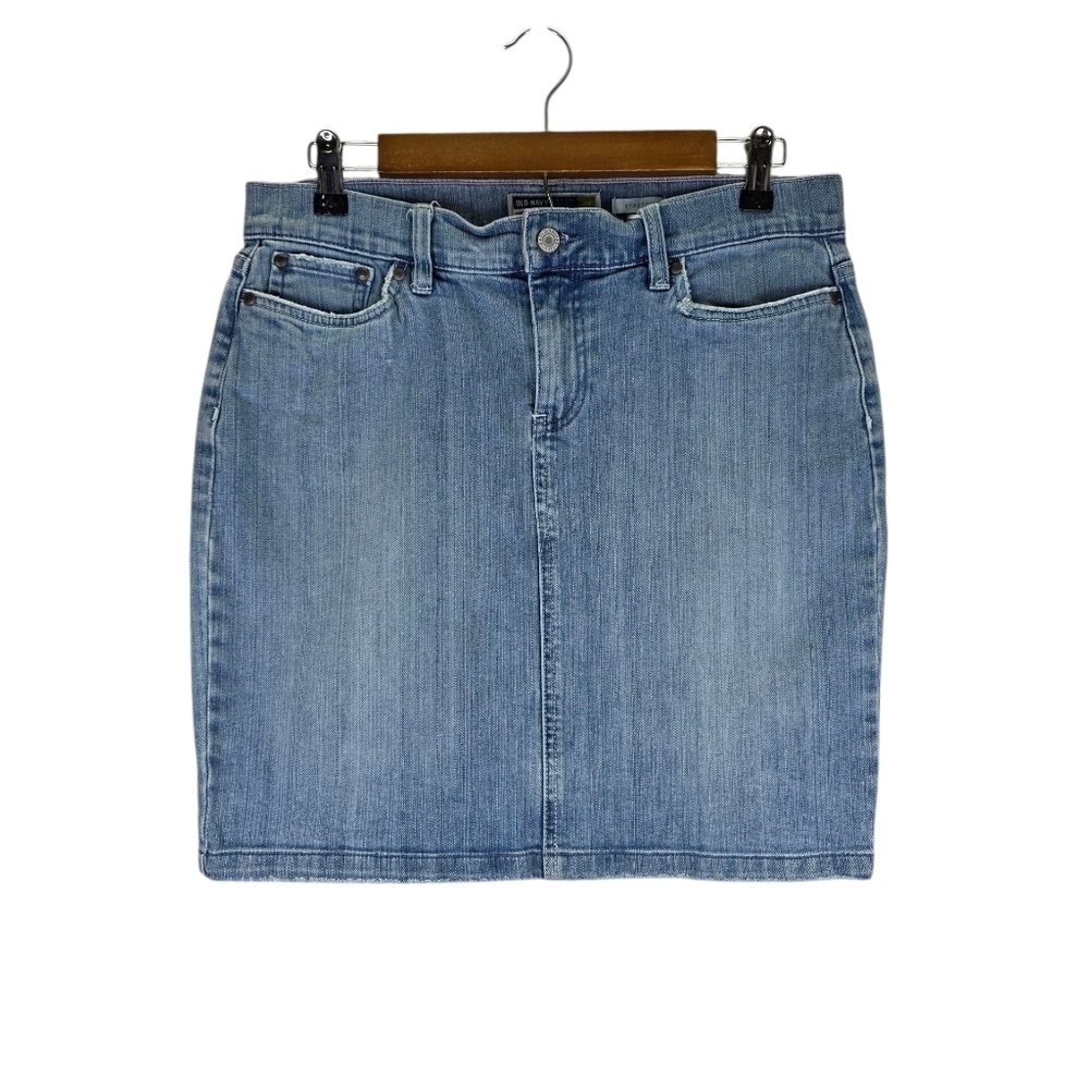 Old Navy Brand Blue Jeans Low Waist Denim Skirt Stretch Classic Skirt Size 6